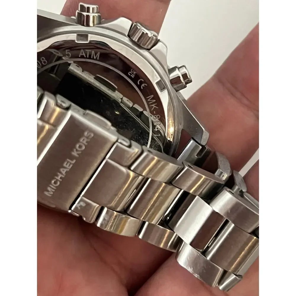 Michael Kors MK8641 Steel Chronograph Watch Navy Dial 50M Waterproof